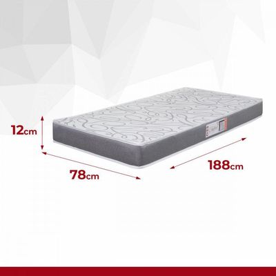 Colchão Solteiro Espuma D33 Pro Confort 78x188x12cm Cinza Cinza