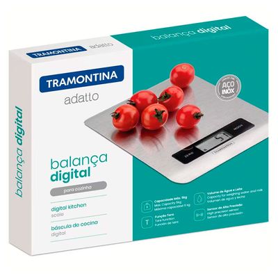 Balança Digital para Cozinha Tramontina Adatto 5kg em Aço Inox Inox