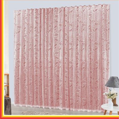 Cortina Charme em Renda com Voal 4,00 x 2,50 Para Varão - Vermelha