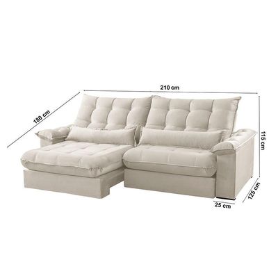 Sofá Classic Linho 02 Módulos 80 Cm B25 Meu Sofá Online A302 Linho Branco