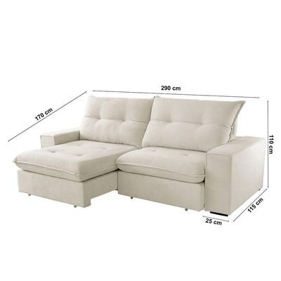 Sofá Athenas Linho 02 Módulos 120 Cm B25cm Meu Sofá Online A302 Linho Branco