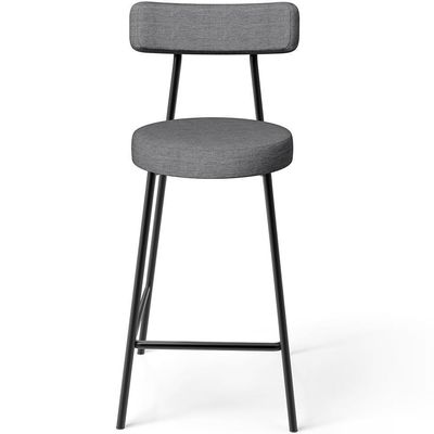 Kit 03 Banquetas Baixa Para Cozinha Sala De Jantar Bancada Milão L02 Linho Cinza Escuro