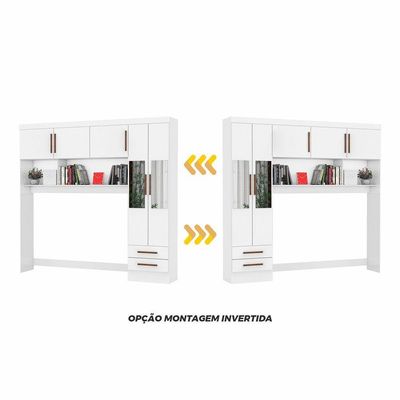 Guarda Roupa Modulado Paris 5 Portas Com Espelho E 2 Gavetas Branco