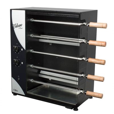 Churrasqueira Assador 5 Espetos Rotativo Giratório 56 Cm Gás Gn Bivolt Aço Vulcano - Arke Bivolt
