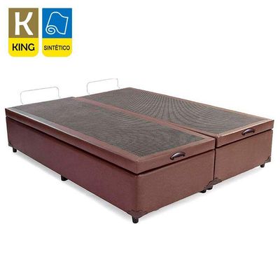 Cama Box Baú King Bipartido Sintético Sereneprime Marrom 192x203x44