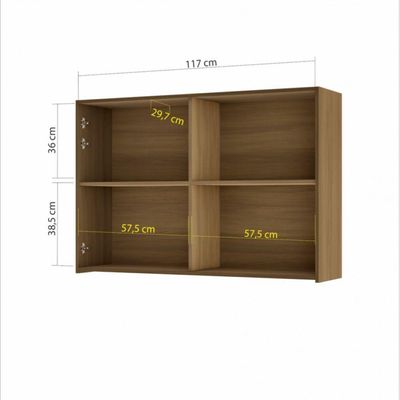 Armario Aereo 2 Portas Nesher Rainha 120cm 100 Mdf Nature