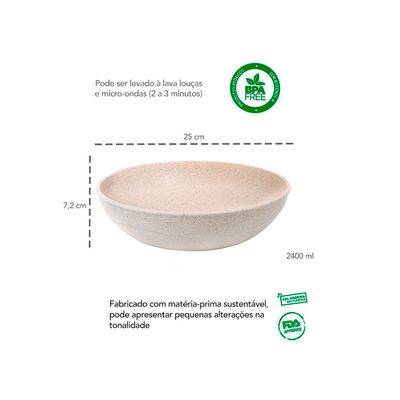 Tigela Cumbuca e Peneira Bege Marfim Confeitaria ECO 2un