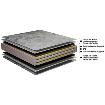 Colchão Casal Ortopédico 138x188x32 Double Face Espuma D33 Dourado