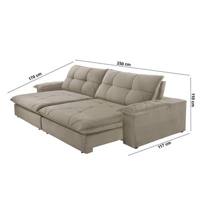 Sofá Gaia Veludo 02 Módulos 100 Cm B25cm Meu Sofá Online B002 Veludo Capuccino