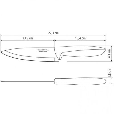 Faca 6 Chef Tramontina Plenus em Aço Inox Preto