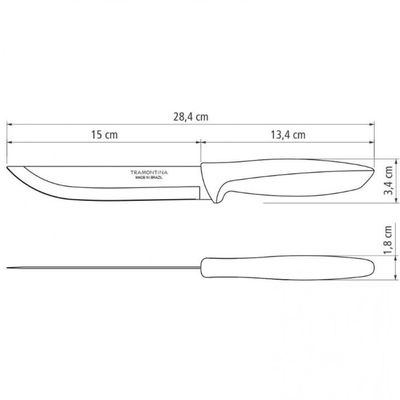 Faca 6 para Cozinha Tramontina Plenus em Aço Inox Off White