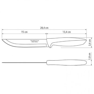 Faca 6 para Cozinha Tramontina Plenus em Aço Inox Preto