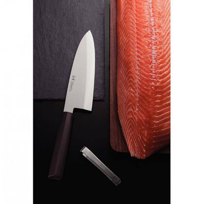 Faca 8 Deba Tramontina Sushi Silver em Aço Inox Marrom