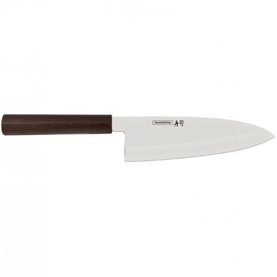 Faca 8 Deba Tramontina Sushi Silver em Aço Inox Marrom