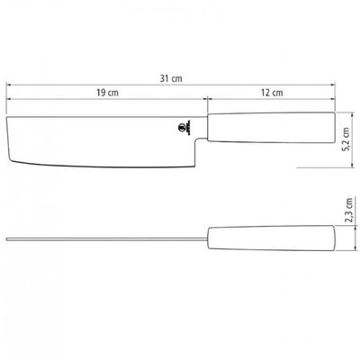 Faca 7 Nakiri Tramontina Sushi Silver em Aço Inox Marrom