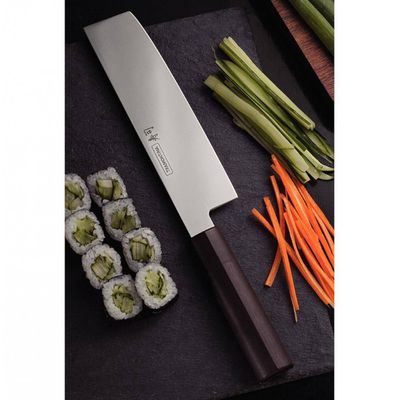 Faca 7 Nakiri Tramontina Sushi Silver em Aço Inox Marrom