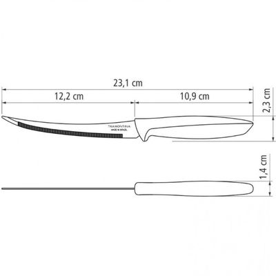 Faca 5 para Tomate Tramontina Plenus em Aço Inox Off White