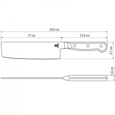 Faca 7 Nakiri Tramontina Sushi Gold em Aço Inox Preto