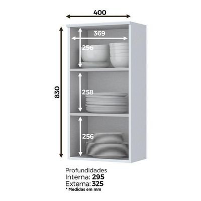 Armário Aéreo 01 Porta 40 Cm Americana Henn Branco Hp