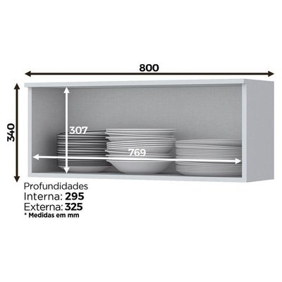 Armário Aéreo 01 Porta Basculante 80 Cm Americana Henn Branco