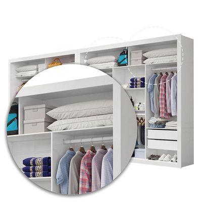 Closet Casal Premium Clarice Plus 06 Portas 8 Gavetas Branco