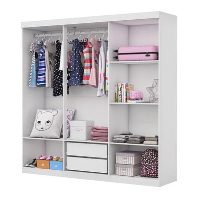 Guarda Roupa Infantil Iona 6 Portas Branco