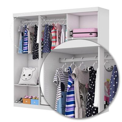 Guarda Roupa Infantil Iona 6 Portas Branco