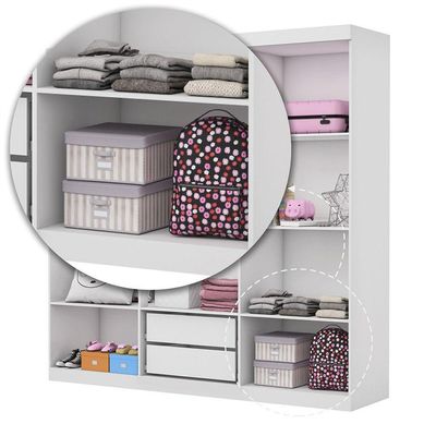 Guarda Roupa Infantil Iona 6 Portas Branco