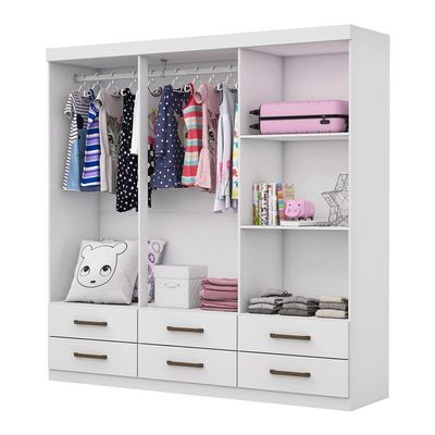 Guarda Roupa Infantil Ariel 6 Portas 6 Gavetas Branco