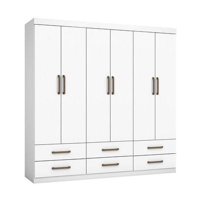 Guarda Roupa Infantil Ariel 6 Portas 6 Gavetas Branco