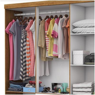 Guarda Roupa Casal 6 Portas Carioca Móveis Freijó Branco