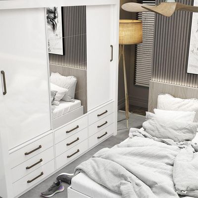 Quarto Completo Com Cama De Casal Anjos Plus Branco