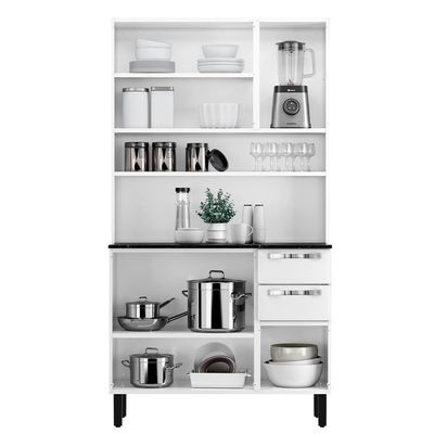 Armário De Cozinha Aço Compacto 105cm 6 Portas 2 Gavetas Itatiaia Pratika Branco