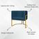 Poltrona Decorativa Recepção Luna Suede Cores Base De Ferro Dourada - Azul-marinho, Suede
