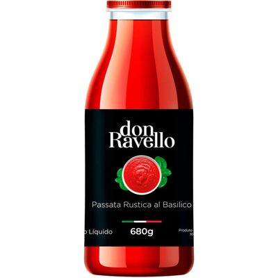 PASSATA RUSTICA AL BASILICO DON RAVELLO COM MANJERICÃO 680G