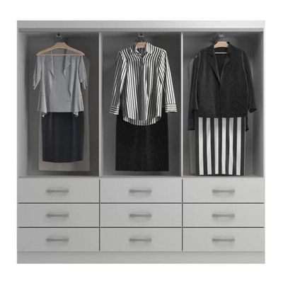 Guarda Roupa Casal Isabela 03 Portas 09 Gavetas - Branco Branco