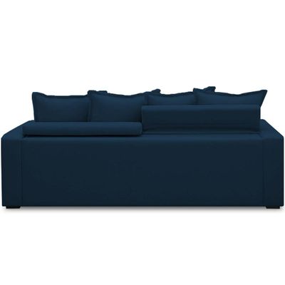 Sofá Retrátil Reclinável Para Sala de Estar Living 215cm Vêneto F04 Veludo Azul - Lyam Decor