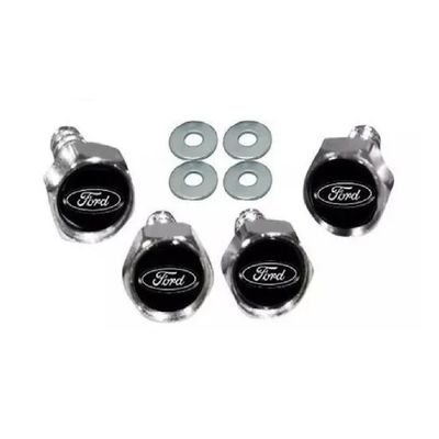 Parafusos De Placa Logomarca Emblema Ford Preto e Prata