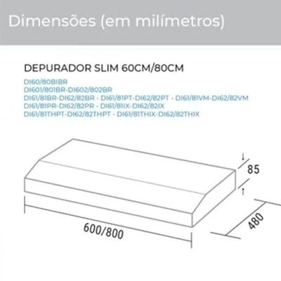 Depurador De Ar Slim 80Cm Dps182Pt 220V Suggar Preto 220V 220V