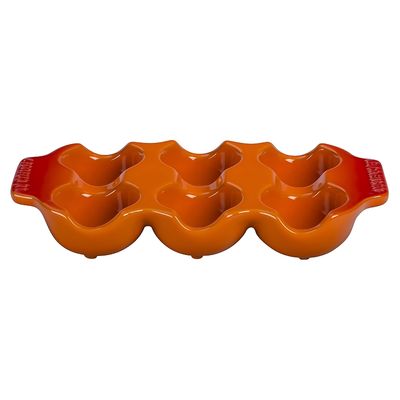 BANDEJA LE CREUSET PARA 6 OVOS EM CERÂMICA LARANJA 91049906090099