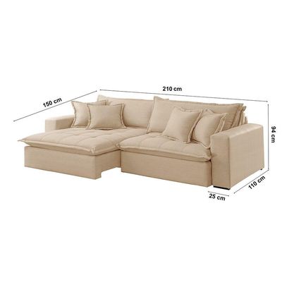 Sofá Zen Linho 02 Módulos 80 Cm B25 Meu Sofá Online A294 Linho Creme