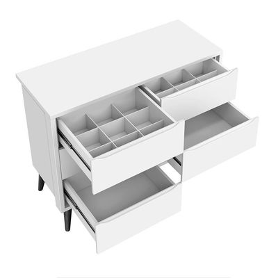 Cômoda Infantil Theo 6 Gavetas Branco/savana Com Pés Amadeirado - Reller Móveis Branco/savana