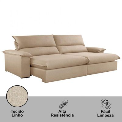 Sofá Filadélfia Linho 02 Módulos 90cm B25cm Meu Sofá Online A226 Linho Bege