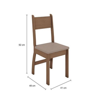 Conjunto Mesa De Jantar 4 Lugares Milano Carvalho Com Savana
