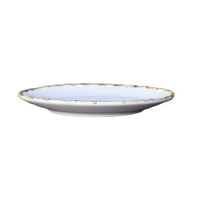 Jogo 4 Pratos Rasos 27cm Cerâmica Borda De Bambu 1ª Linha Scalla