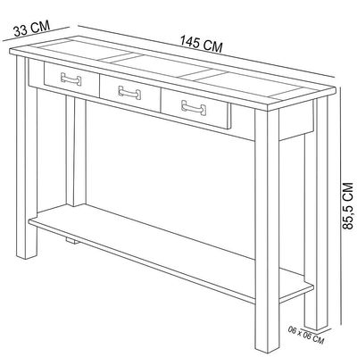 Aparador Buffet Sala De Estar 01 Gaveta 145cm W02 New Rústico Madeira Maciça Imbuia - Lyam Decor