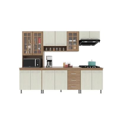 Cozinha Completa 5 Peças 260cm 13 Portas 3 Gavetas Com Tampo