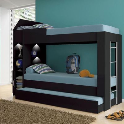 Beliche Ditália Cama Auxiliar Com Kit Luz Cm-15 Preto