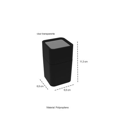 Porta Algodão Cotonete Treco Acessorio Preto 1un