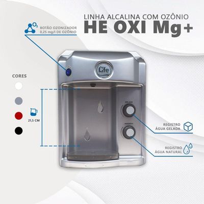 Purificador De água Alcalina Ionizada Ozônio E Magnésio Mg+ Voltagem:127v;cor:prata